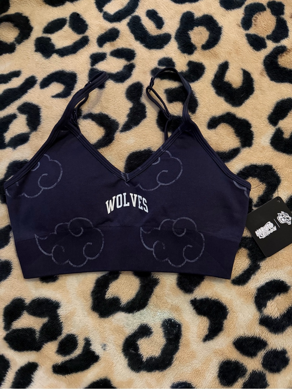 Darc Sport Navy Blue 'WOLVES' Seamless Sports Bralette